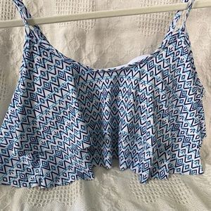 Women size 18 blue flowy bikini top